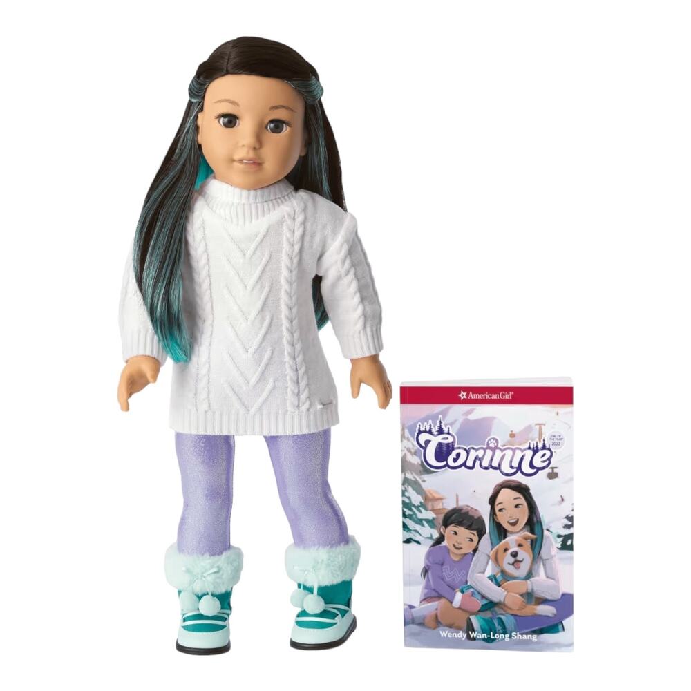NEW American Girl Of The Year CORINNE DOLL + ACCESSORIES Meet Outfit Purse Hat + - Picture 8 of 16
